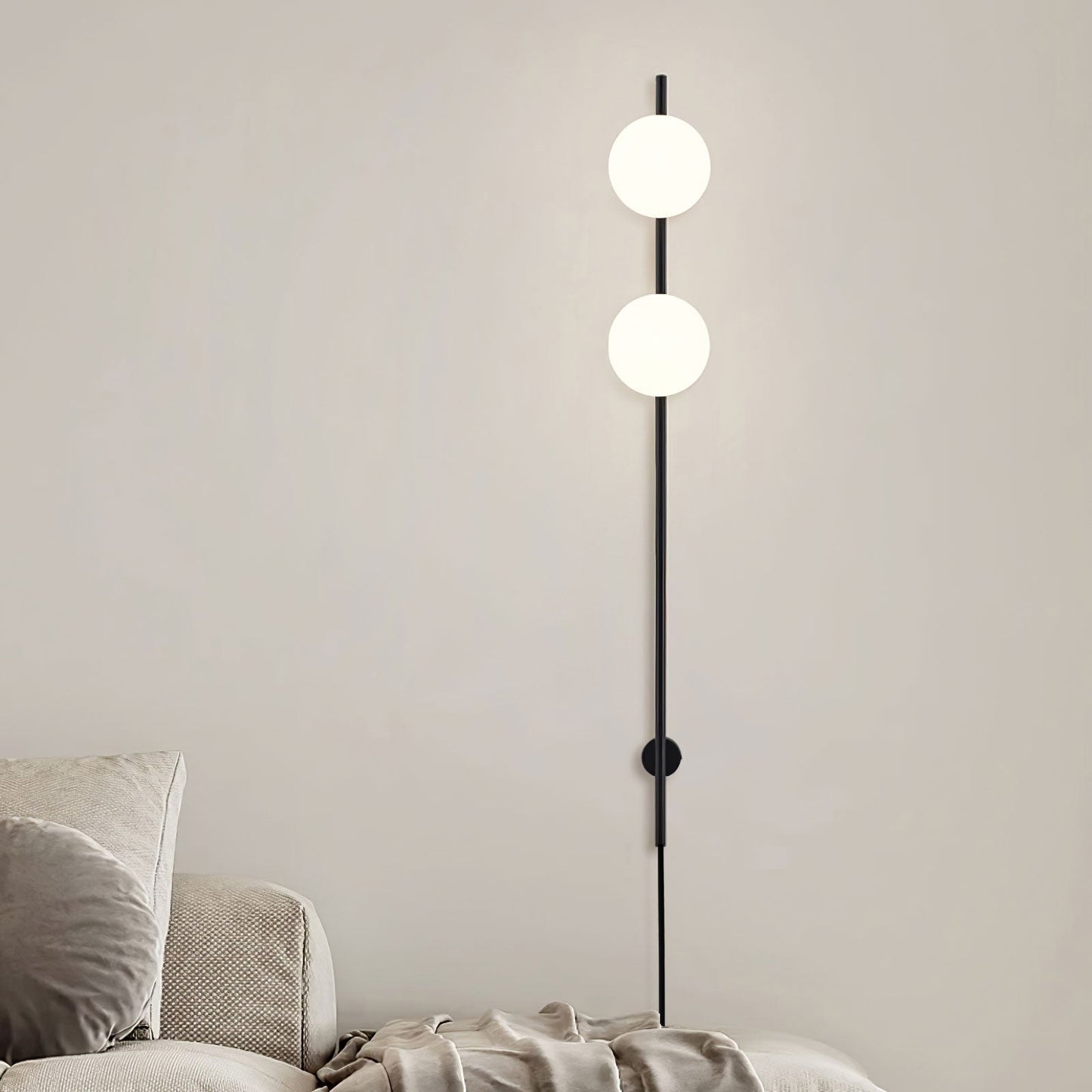 Houseof Plug-in Wall Light | Metal & Glass | White, Black, Gold