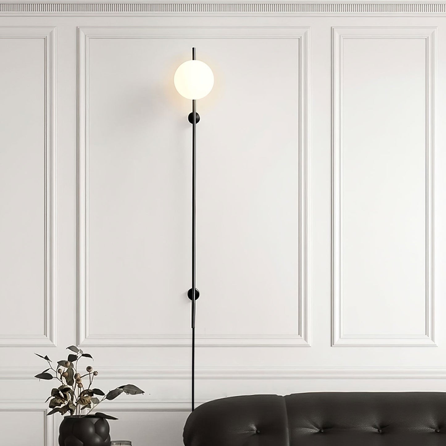 Houseof Plug-in Wall Light | Metal & Glass | White, Black, Gold