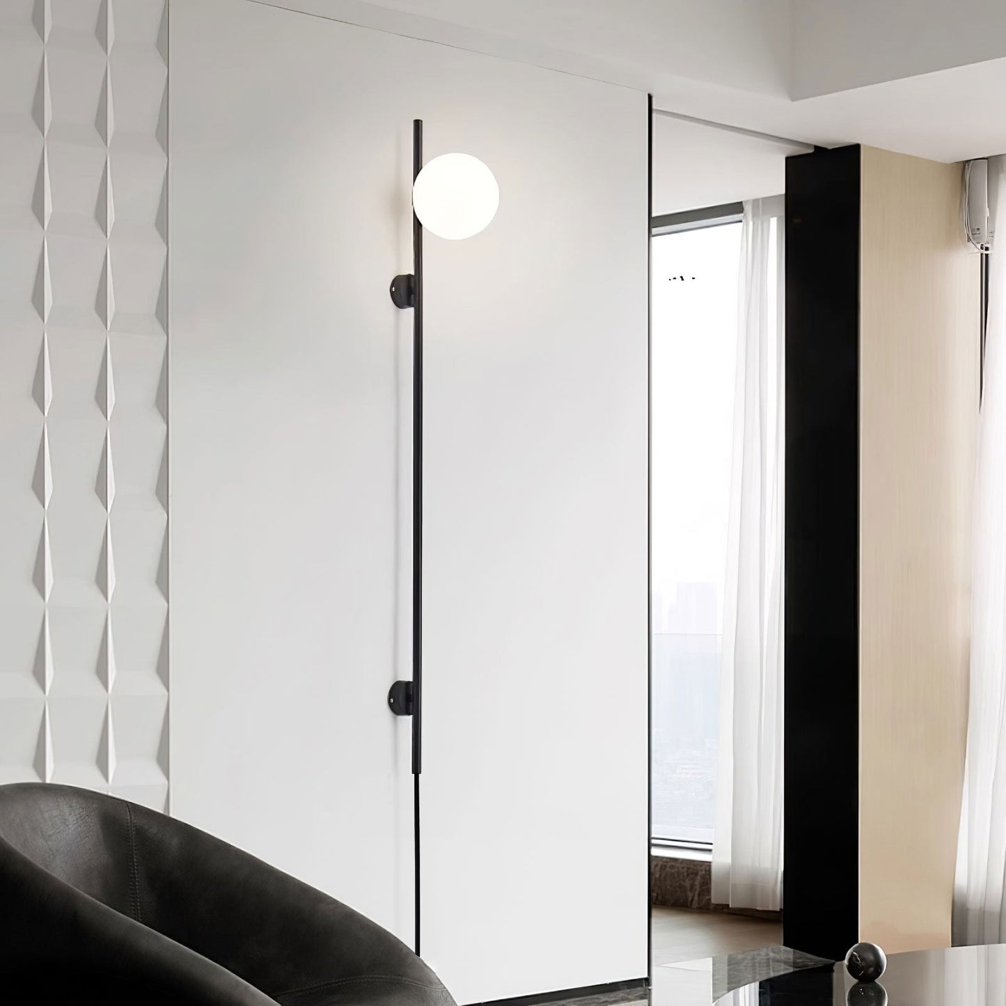 Houseof Plug-in Wall Light | Metal & Glass | White, Black, Gold