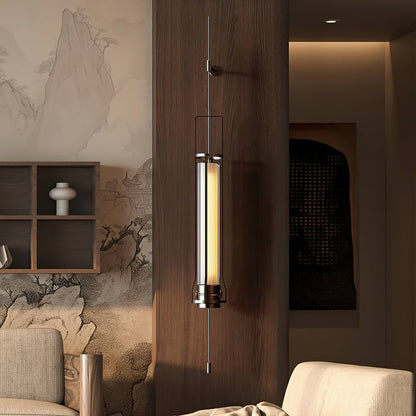 Hudson Cylinder Wall Sconce | Metal & Glass | Bright Black