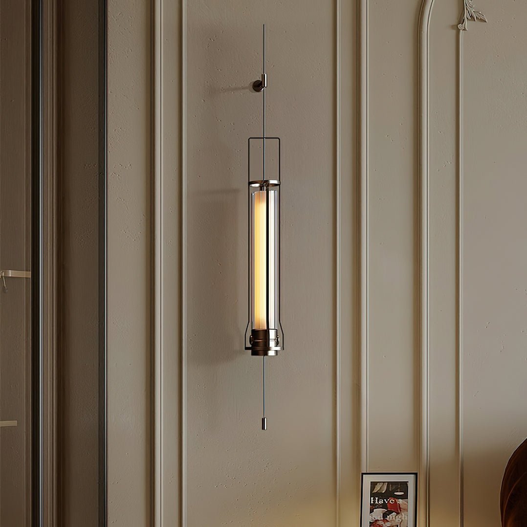 Hudson Cylinder Wall Sconce | Metal & Glass | Bright Black