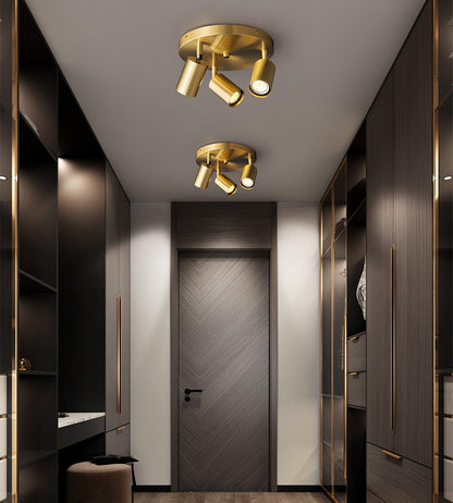 Hugo Hotspot Ceiling Light | Metal & Brass | Black or Brass, 3 or 5 Heads