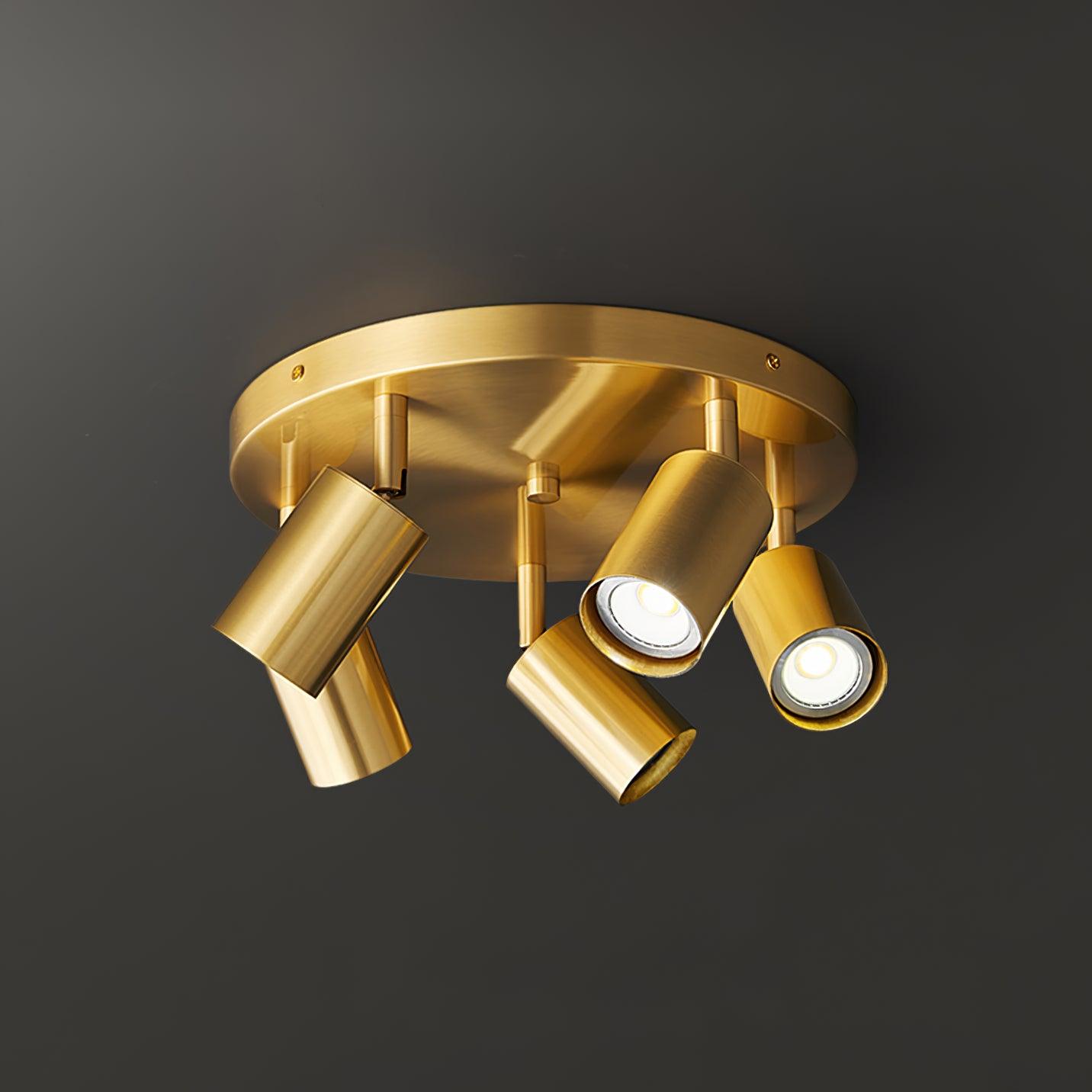 Hugo Hotspot Ceiling Light | Metal & Brass | Black or Brass, 3 or 5 Heads