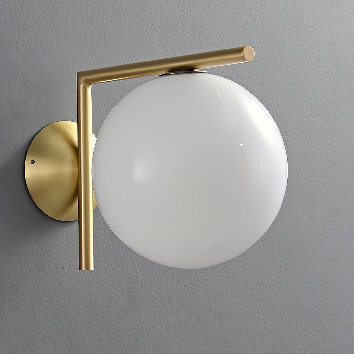 Blown Glass Wall Lamp | Opal Glass | Gold or Black