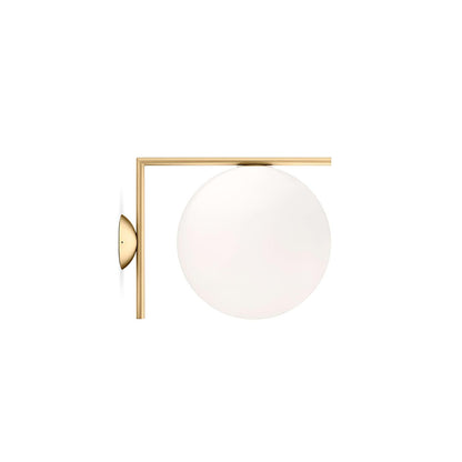 Blown Glass Wall Lamp | Opal Glass | Gold or Black