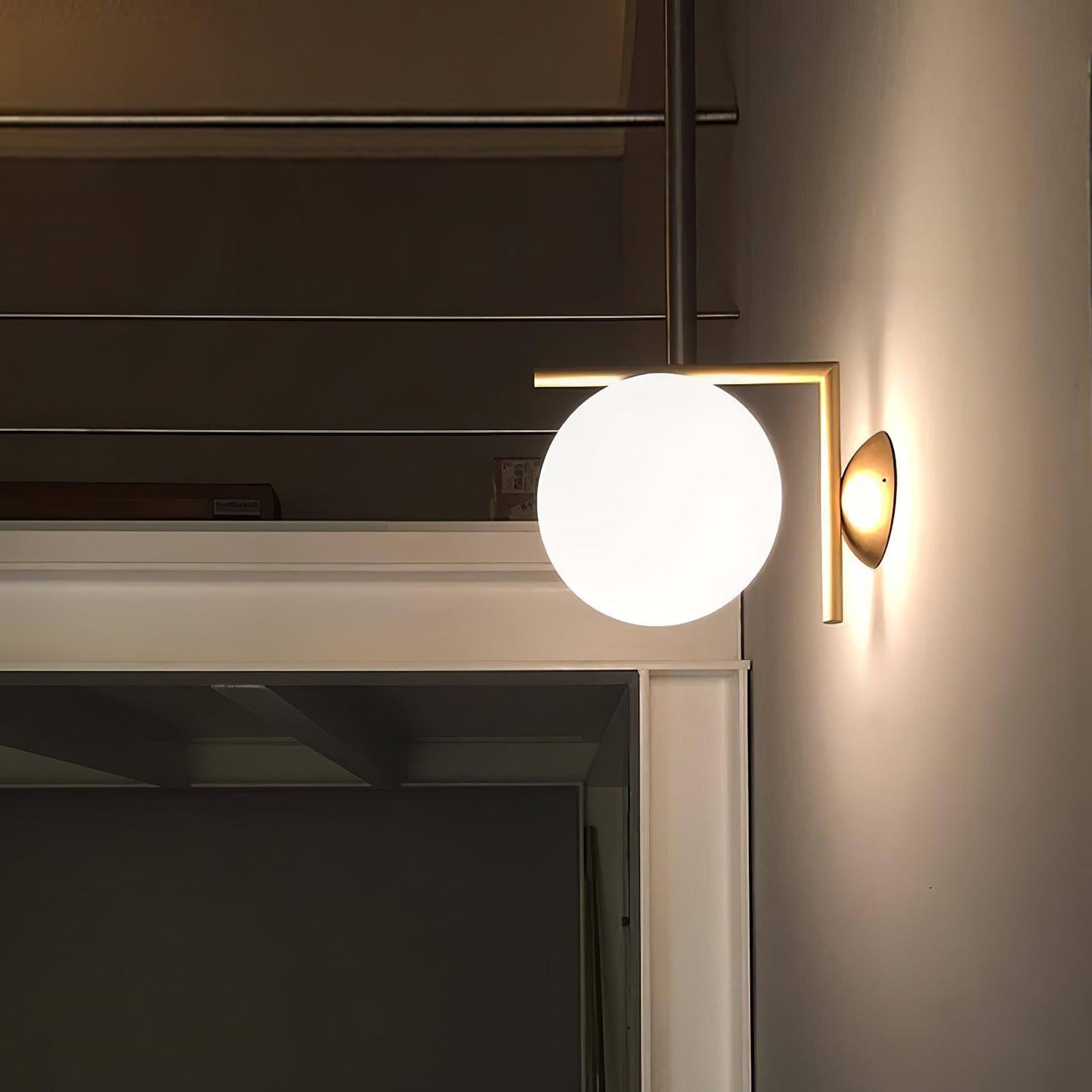Blown Glass Wall Lamp | Opal Glass | Gold or Black