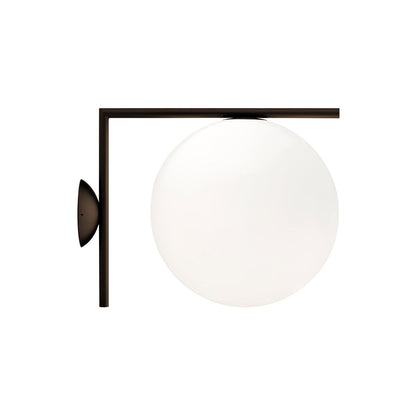 Blown Glass Wall Lamp | Opal Glass | Gold or Black