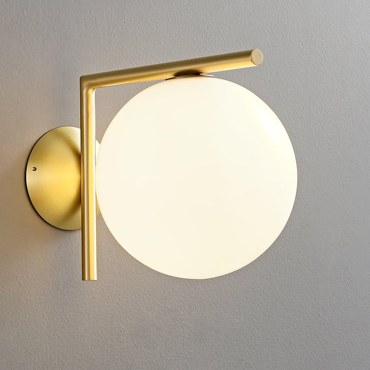 Blown Glass Wall Lamp | Opal Glass | Gold or Black