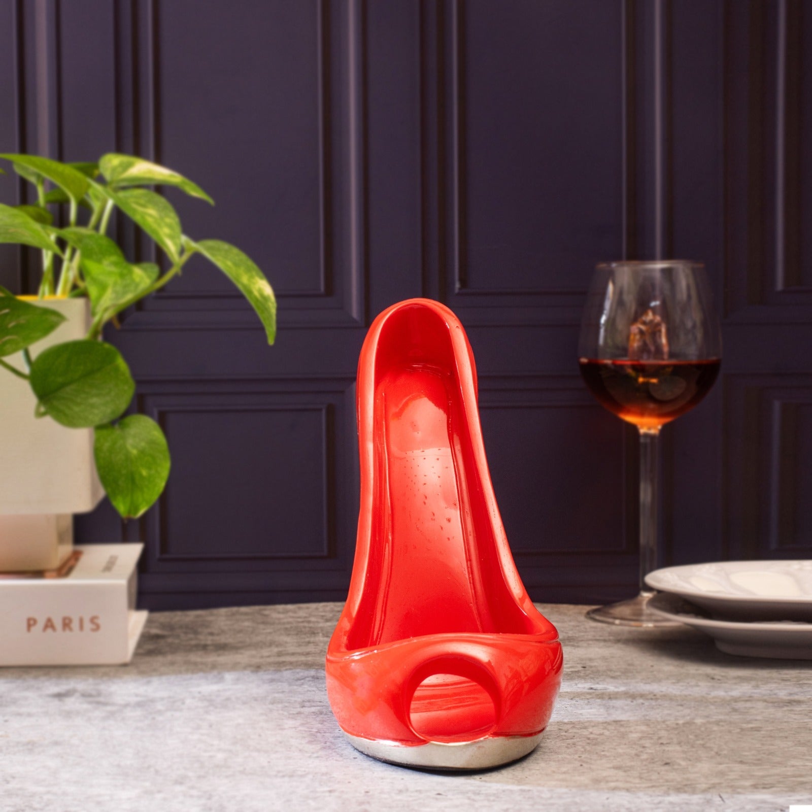 Stiletto Bottle Holder | Handmade Ceramic | Red, Black, White, Gold