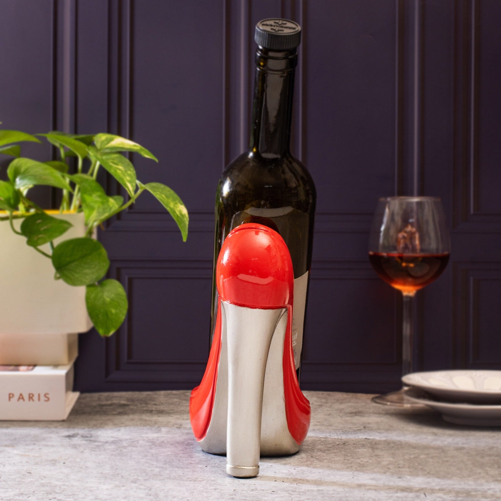 Stiletto Bottle Holder | Handmade Ceramic | Red, Black, White, Gold