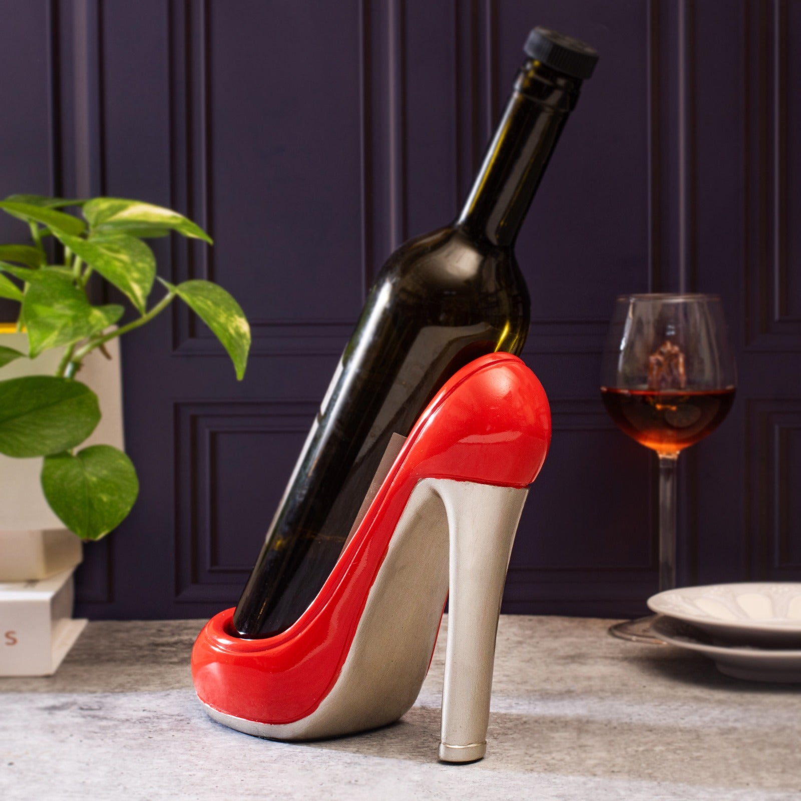 Stiletto Bottle Holder | Handmade Ceramic | Red, Black, White, Gold