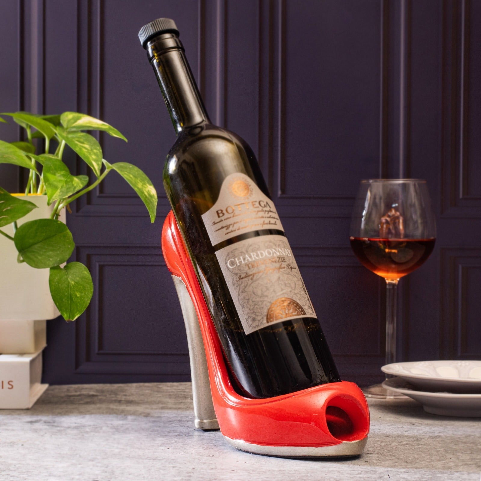Stiletto Bottle Holder | Handmade Ceramic | Red, Black, White, Gold