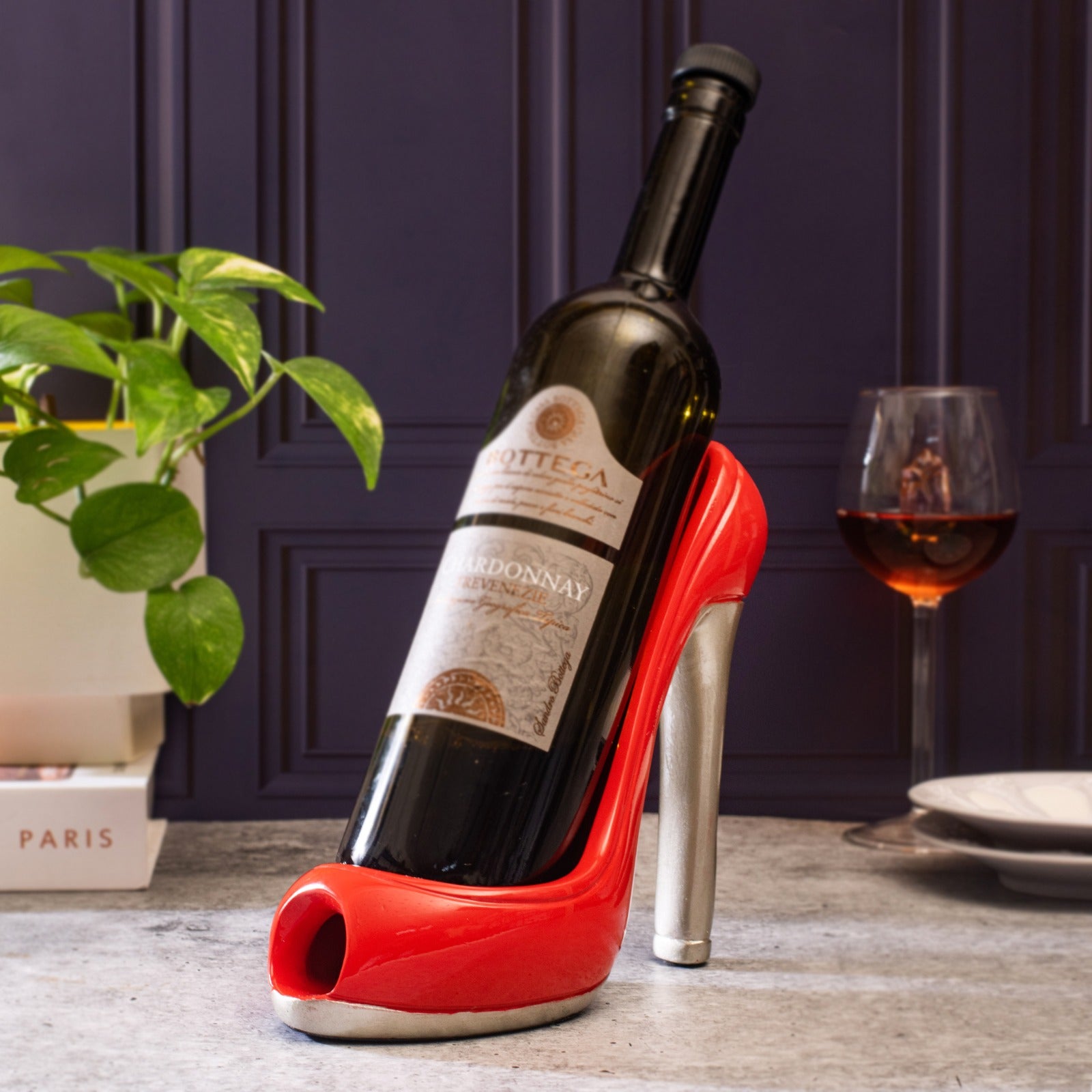 Stiletto Bottle Holder | Handmade Ceramic | Red, Black, White, Gold