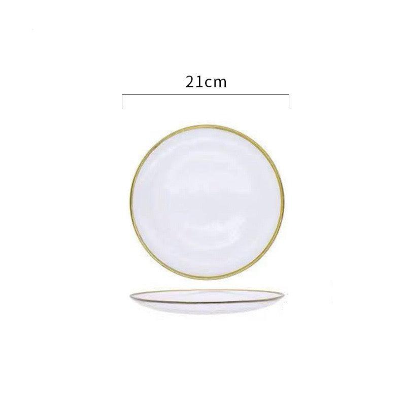 Opaque Dine-Ware With Gold Rim