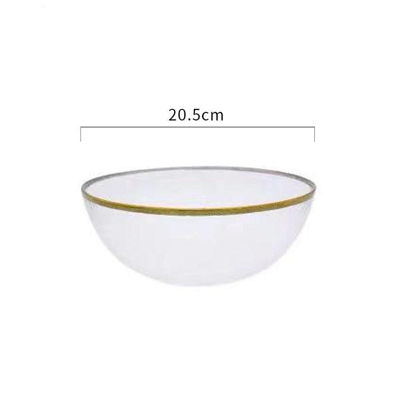Opaque Dine-Ware With Gold Rim