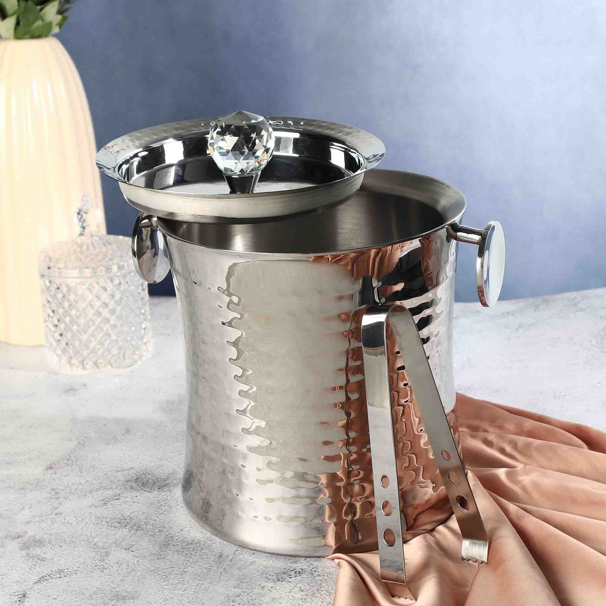 Diamond Ice Bucket | Stainless Steel | Silver