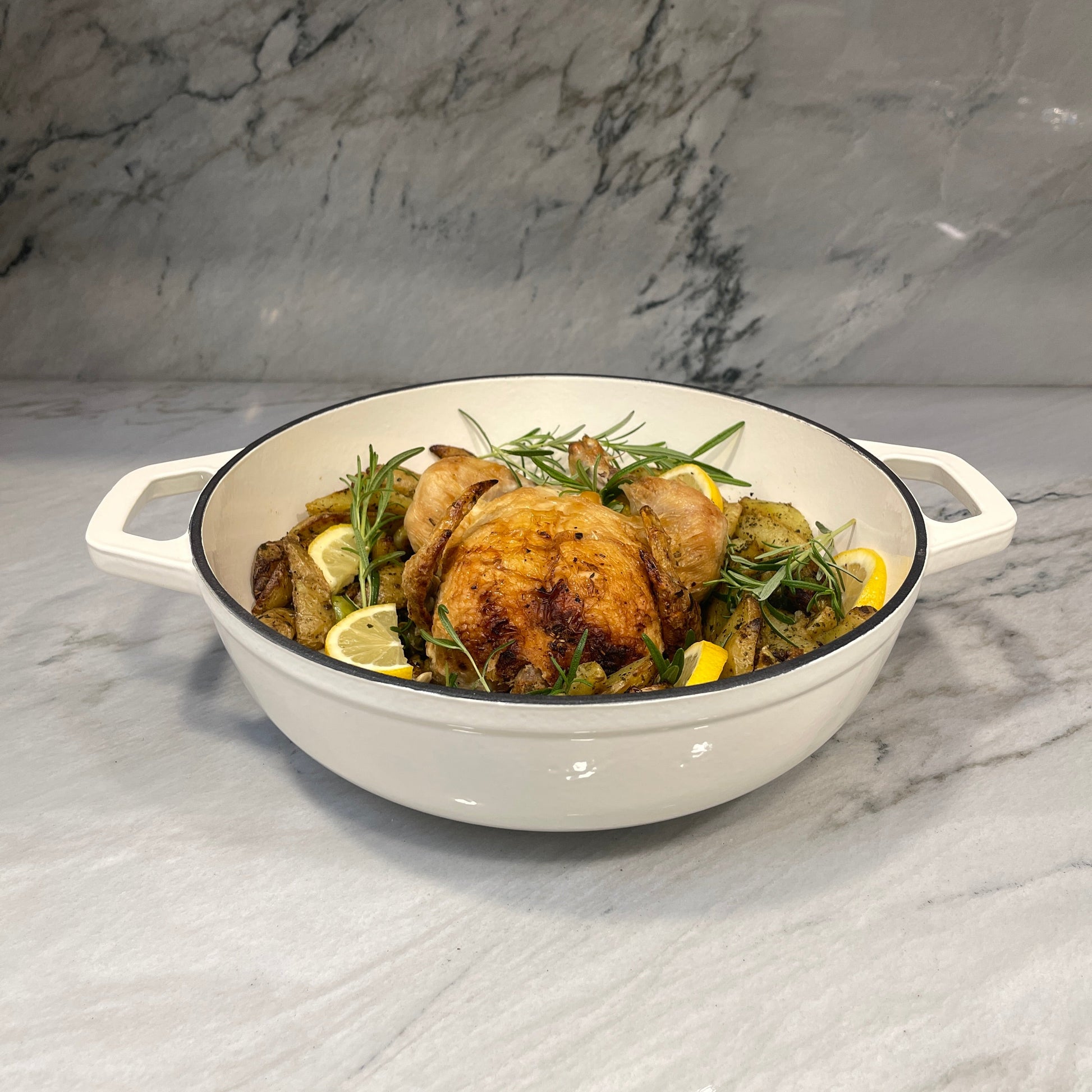 Enameled Cast Iron Dutch Oven - 5 Quart, Low Pot