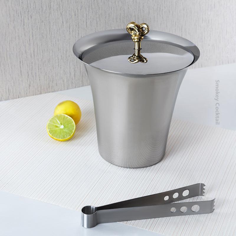 Ice Bucket | Stainless Steel & Brass | Silver
