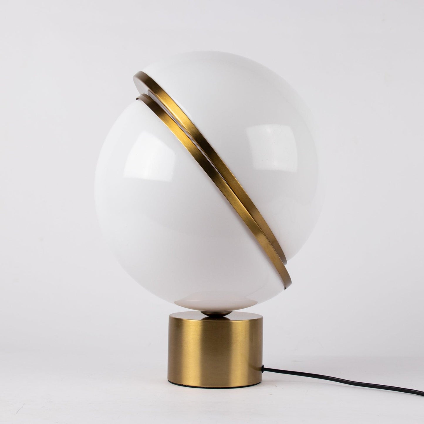 Crescent Table Lamp | Brushed Brass & White Acrylic | 30cm Diameter