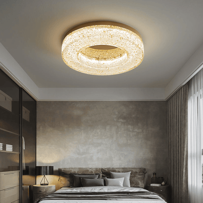 Ice Crack Ceiling Lamp | Brass & Resin | Circle