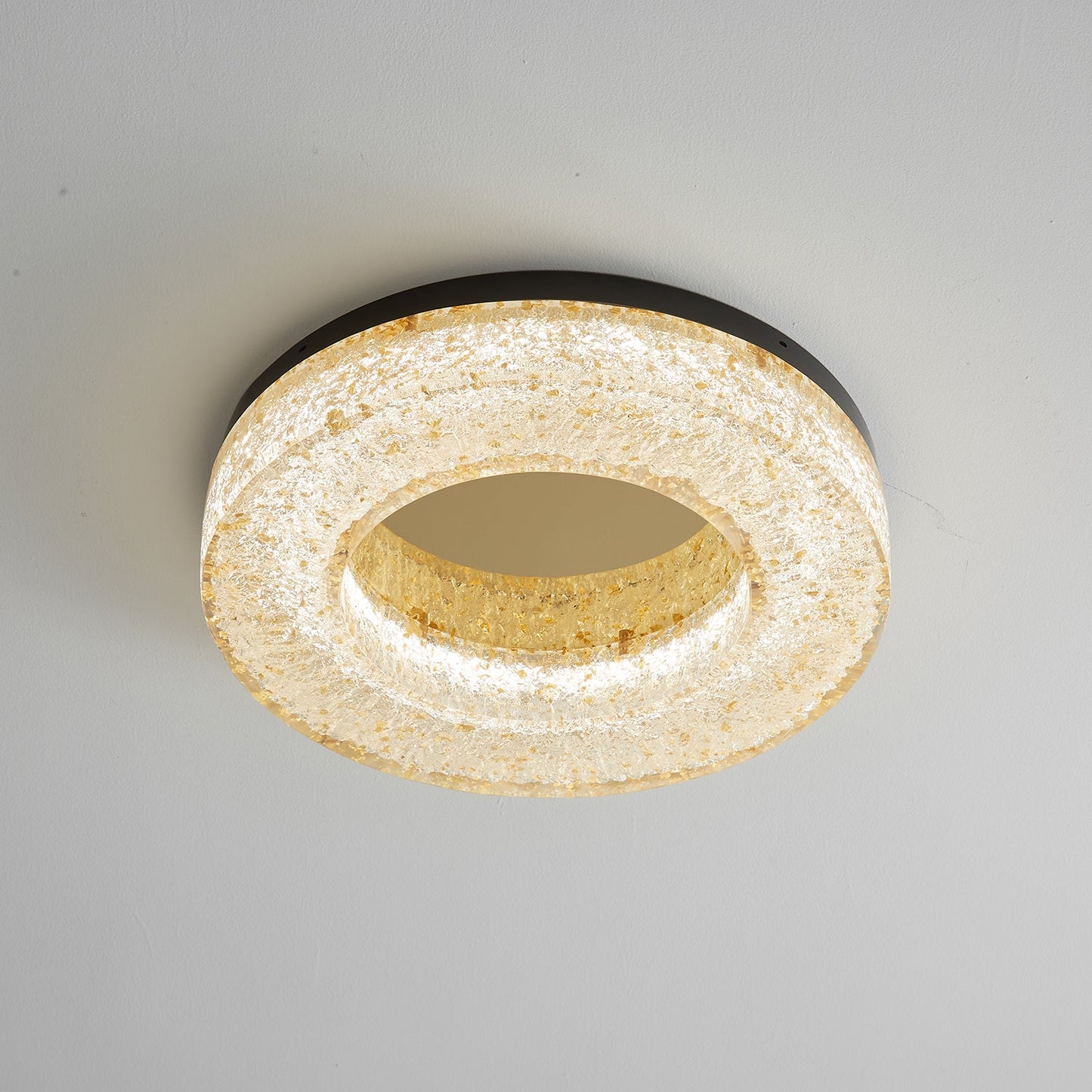 Ice Crack Ceiling Lamp | Brass & Resin | Circle