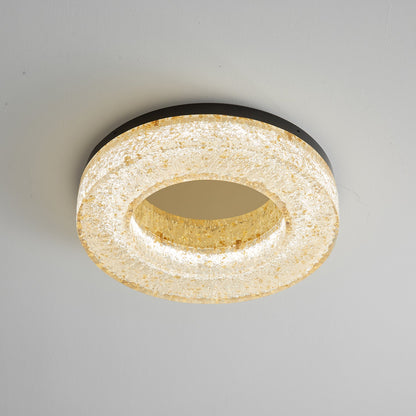 Ice Crack Ceiling Lamp | Brass & Resin | Circle