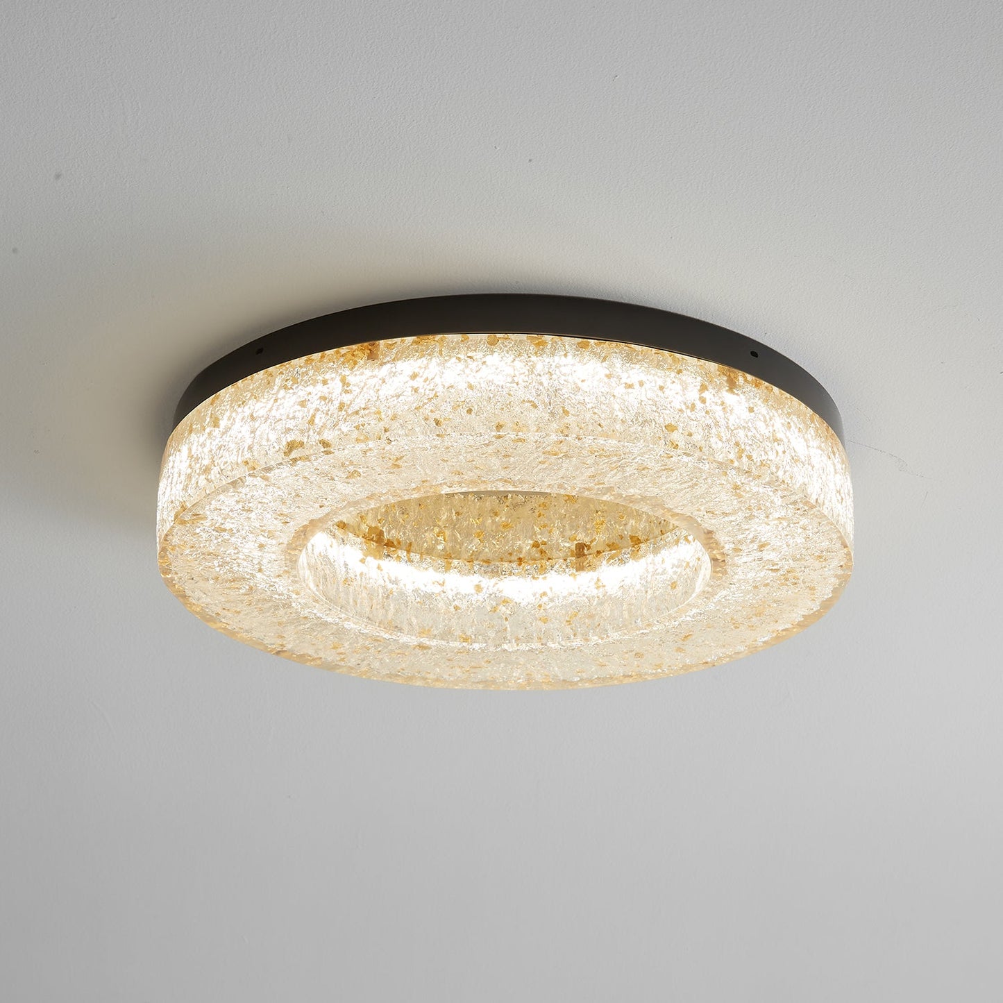 Ice Crack Ceiling Lamp | Brass & Resin | Circle
