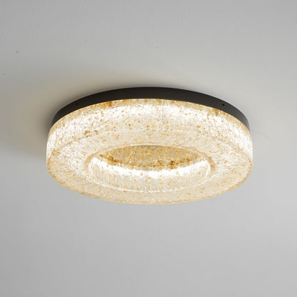 Ice Crack Ceiling Lamp | Brass & Resin | Circle