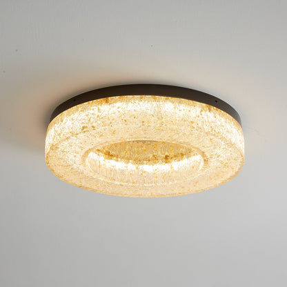 Ice Crack Ceiling Lamp | Brass & Resin | Circle