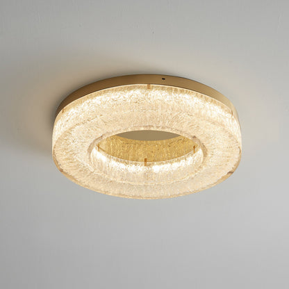 Ice Crack Ceiling Lamp | Brass & Resin | Circle