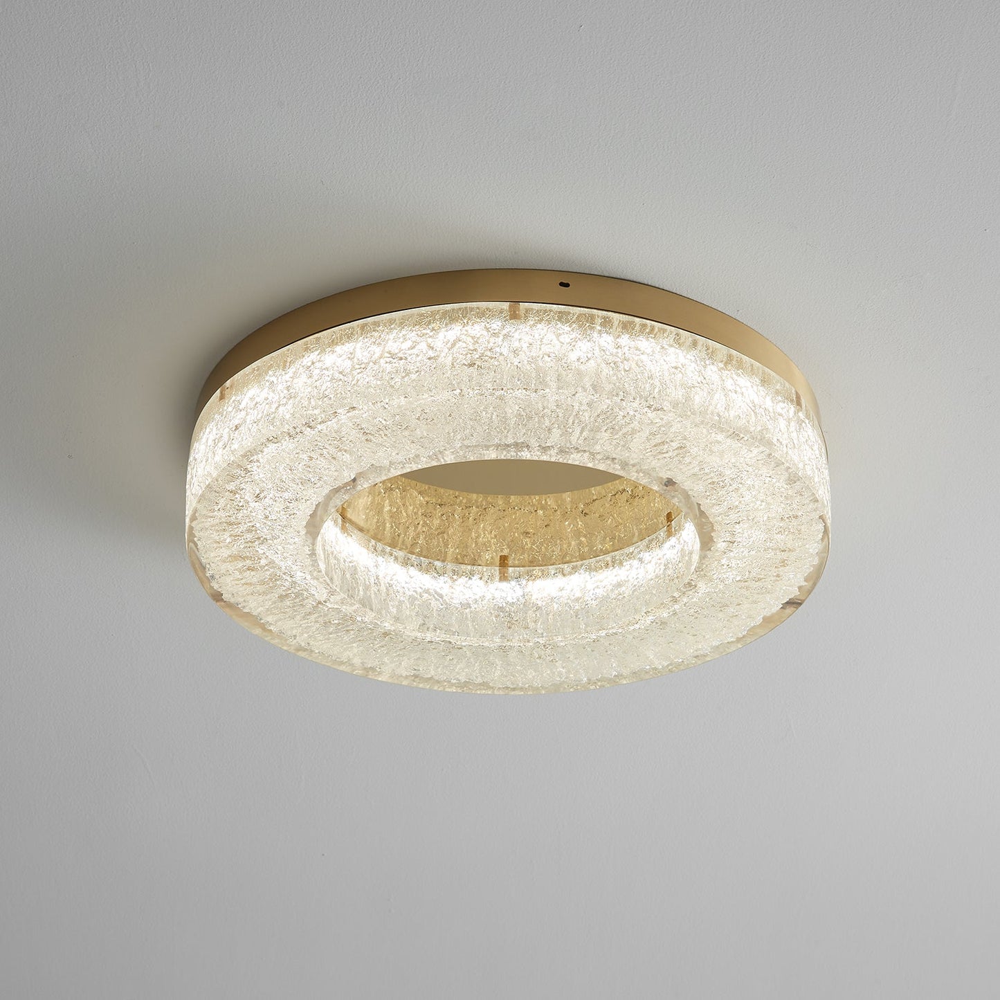 Ice Crack Ceiling Lamp | Brass & Resin | Circle