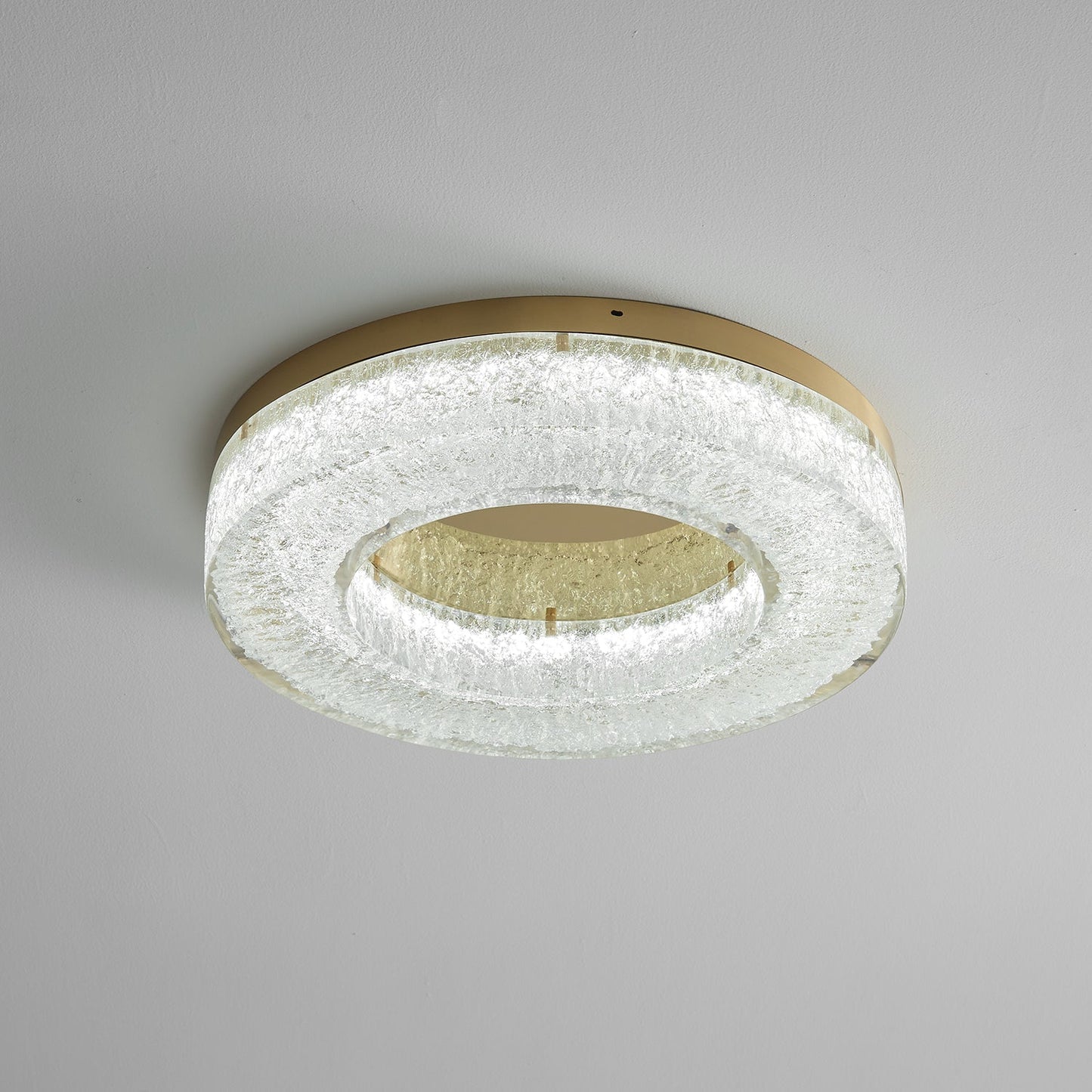 Ice Crack Ceiling Lamp | Brass & Resin | Circle