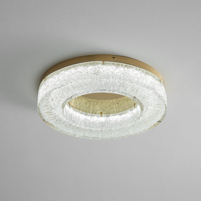 Ice Crack Ceiling Lamp | Brass & Resin | Circle