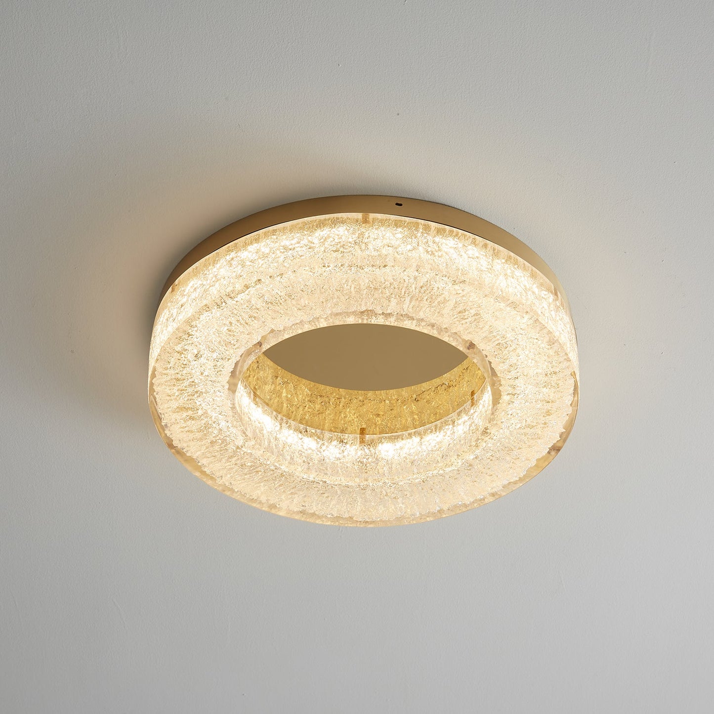Ice Crack Ceiling Lamp | Brass & Resin | Circle