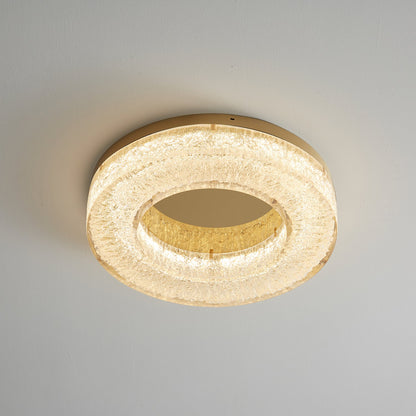 Ice Crack Ceiling Lamp | Brass & Resin | Circle