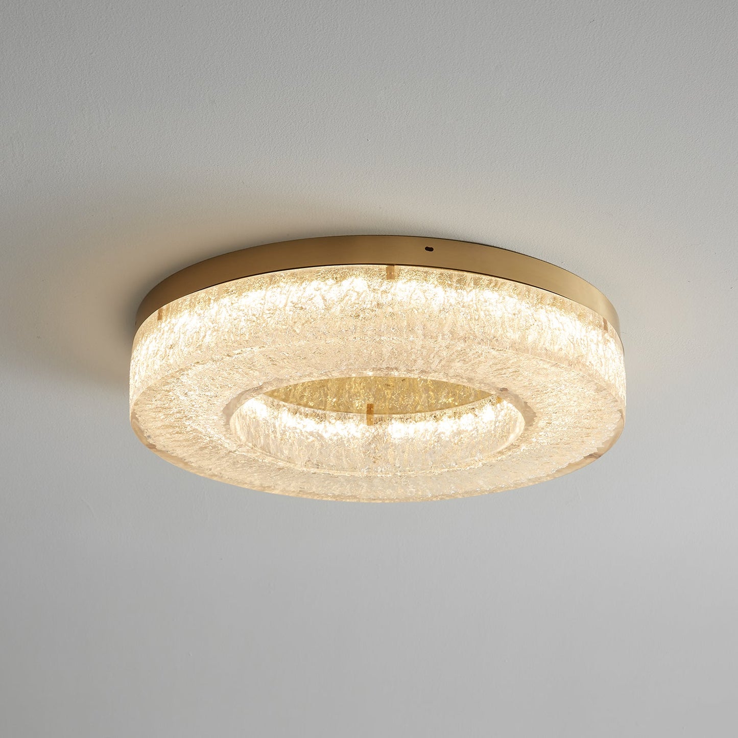 Ice Crack Ceiling Lamp | Brass & Resin | Circle