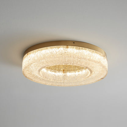 Ice Crack Ceiling Lamp | Brass & Resin | Circle
