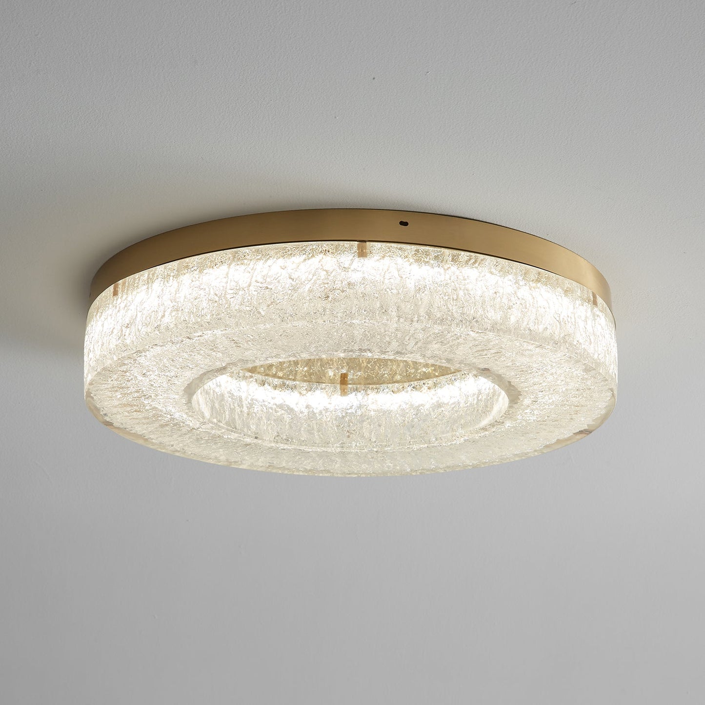 Ice Crack Ceiling Lamp | Brass & Resin | Circle