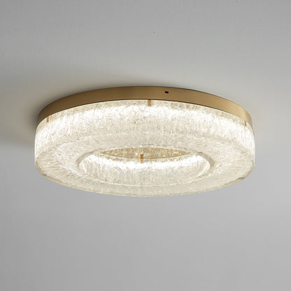 Ice Crack Ceiling Lamp | Brass & Resin | Circle
