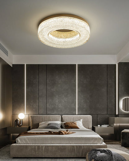 Ice Crack Ceiling Lamp | Brass & Resin | Circle