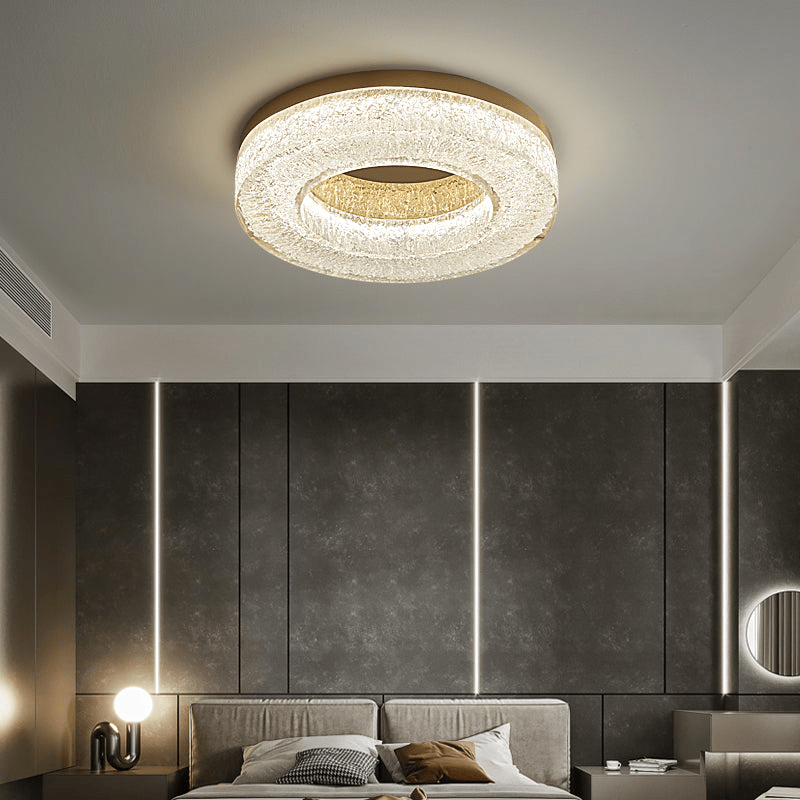 Ice Crack Ceiling Lamp | Brass & Resin | Circle