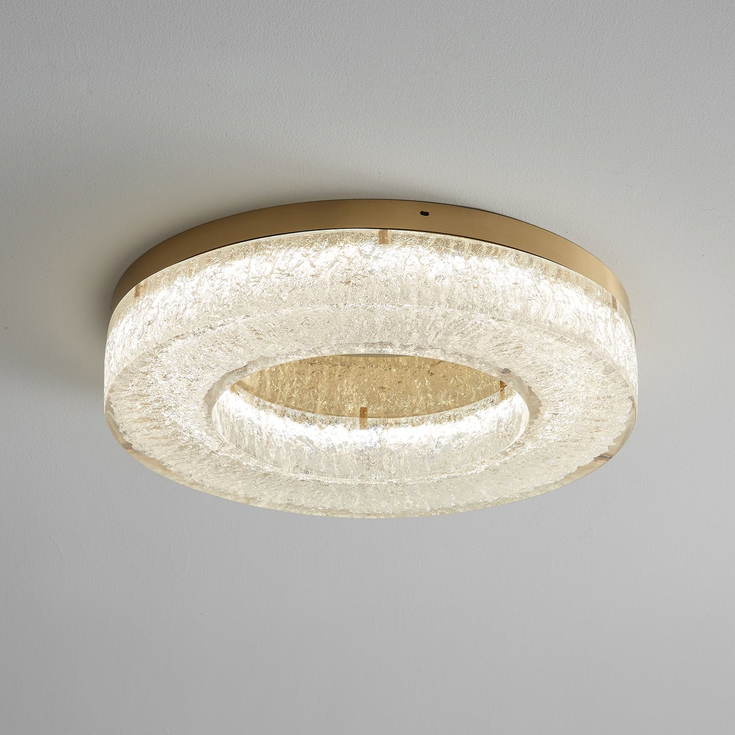 Ice Crack Ceiling Lamp | Brass & Resin | Circle