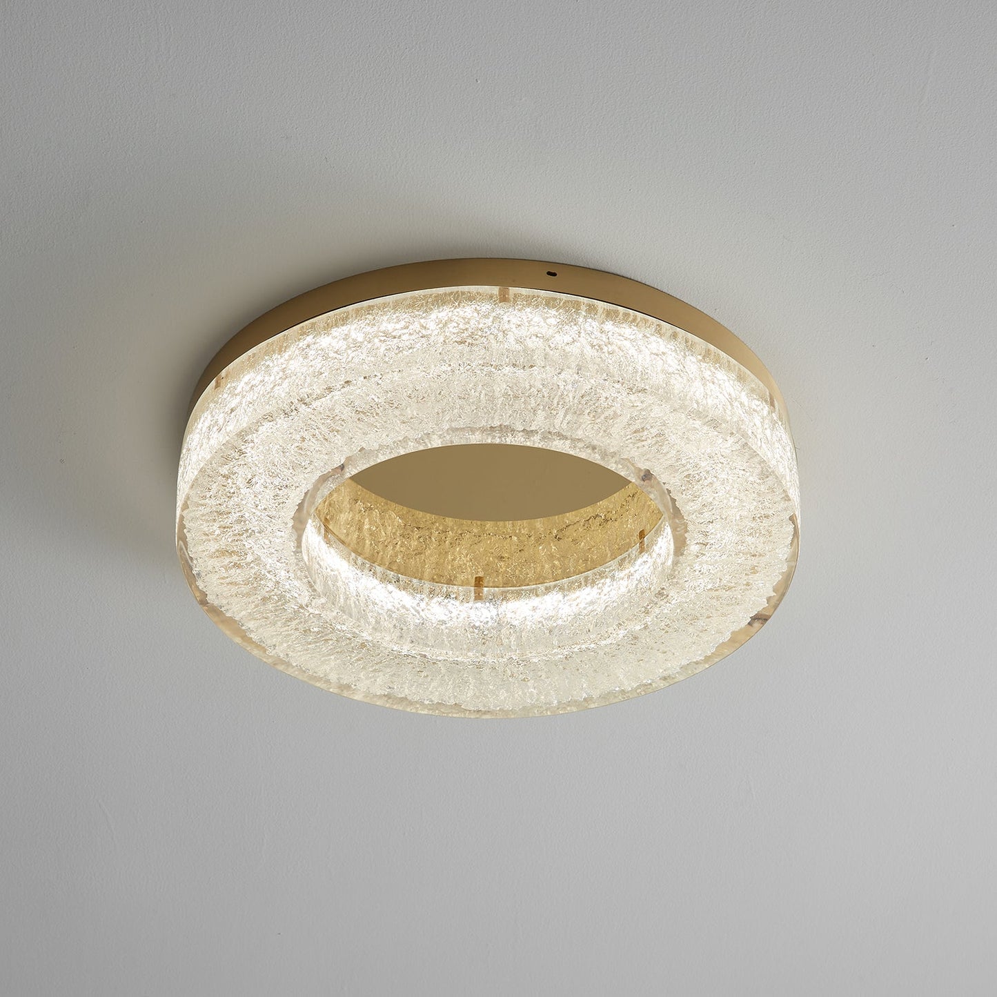 Ice Crack Ceiling Lamp | Brass & Resin | Circle
