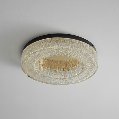 Ice Crack Ceiling Lamp | Brass & Resin | Circle