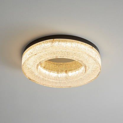 Ice Crack Ceiling Lamp | Brass & Resin | Circle