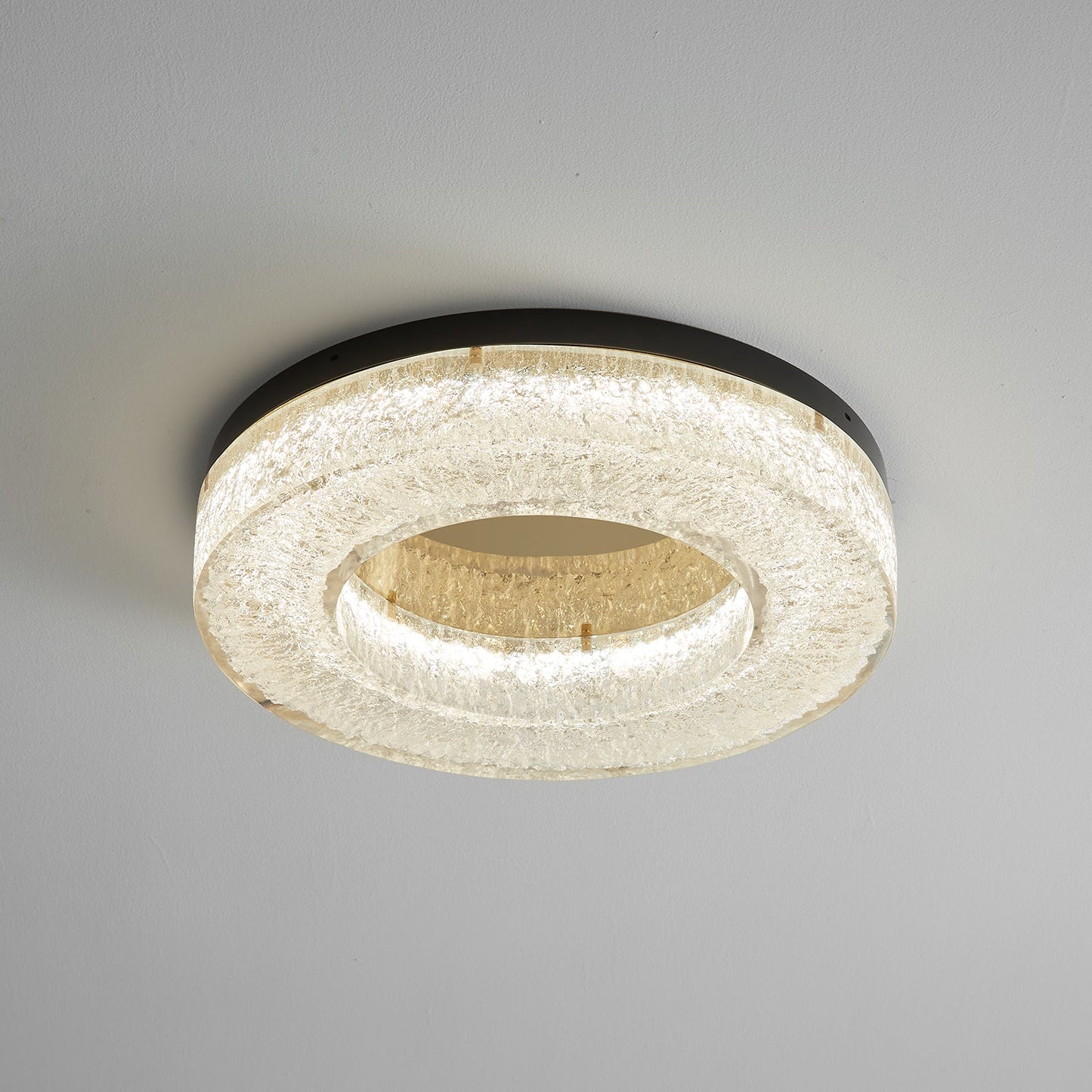 Ice Crack Ceiling Lamp | Brass & Resin | Circle