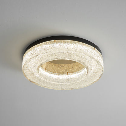 Ice Crack Ceiling Lamp | Brass & Resin | Circle