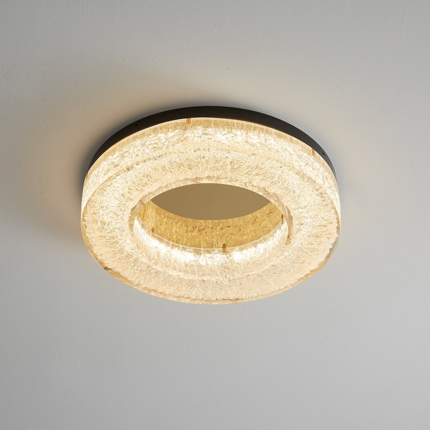Ice Crack Ceiling Lamp | Brass & Resin | Circle