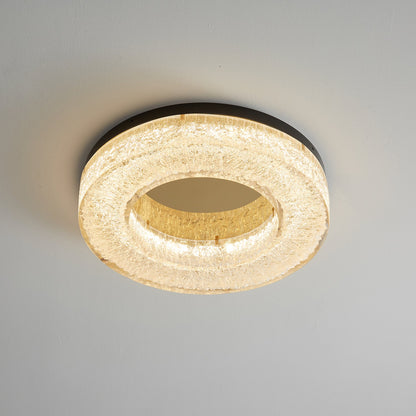 Ice Crack Ceiling Lamp | Brass & Resin | Circle