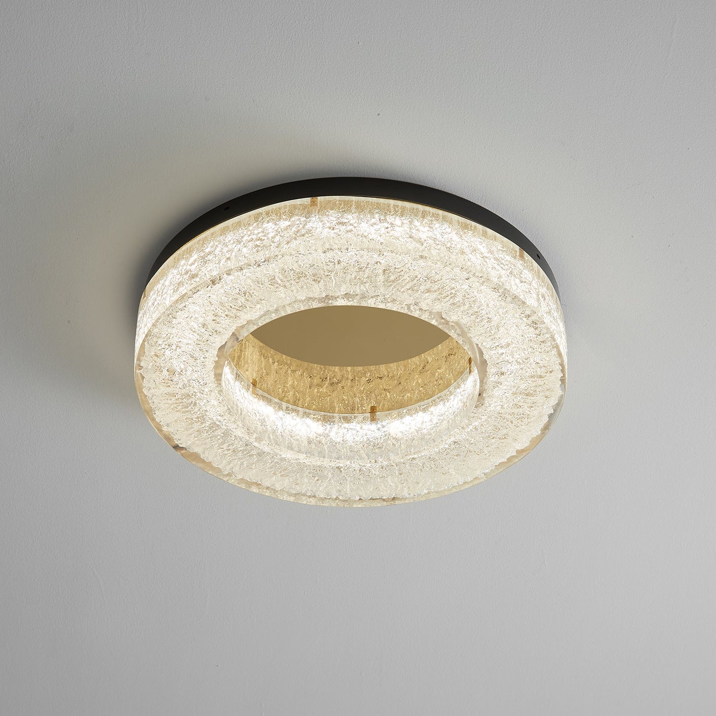 Ice Crack Ceiling Lamp | Brass & Resin | Circle